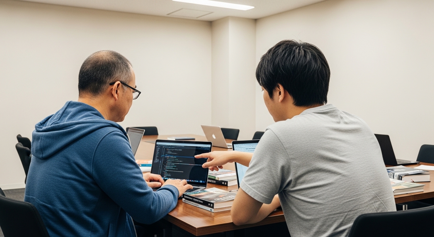 プログラミング未経験者や色々な職種の方が参加されています。